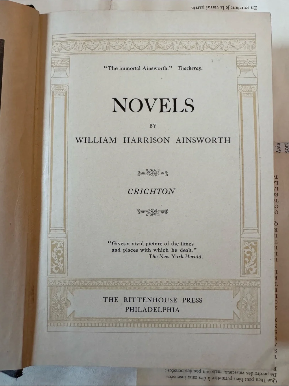 Antique 1900 “Crichton” by William Harrison Ainsworth | Victorian Hardcover Book